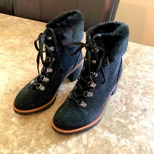 Beautiful fur sparkly booties